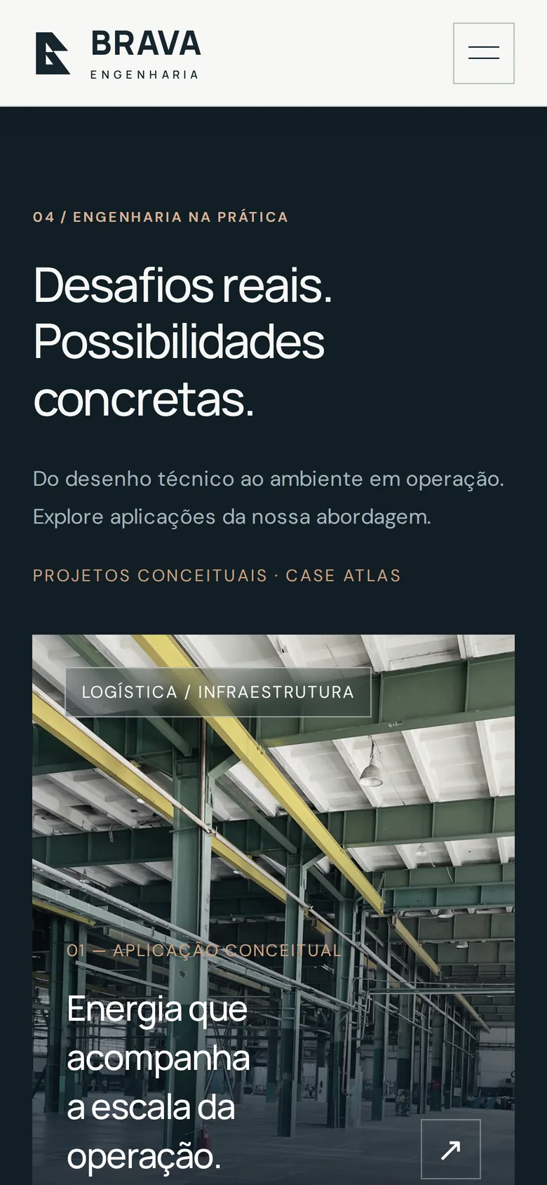 Projetos conceituais empilhados no celular